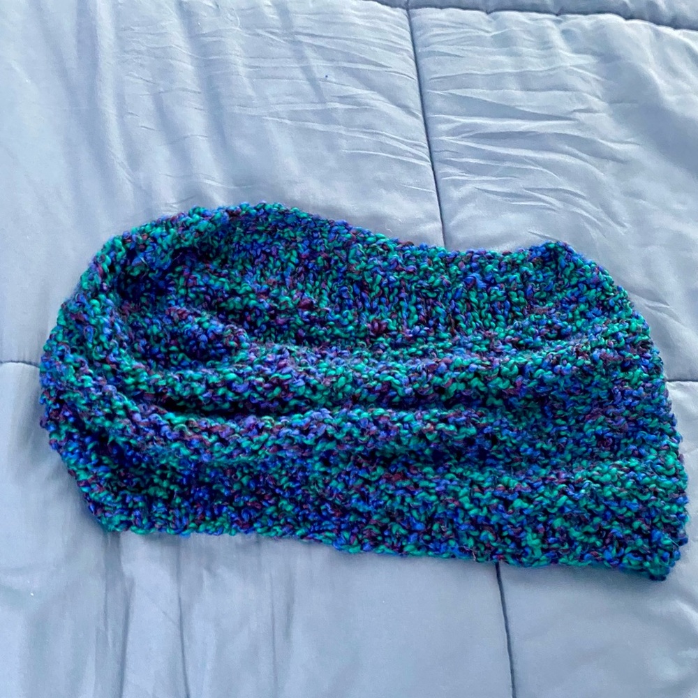 Blue and Green Handmade Cowl